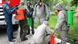 Белгородские спасатели продезинфицировали детские сады с помощью ранцевых распылителей